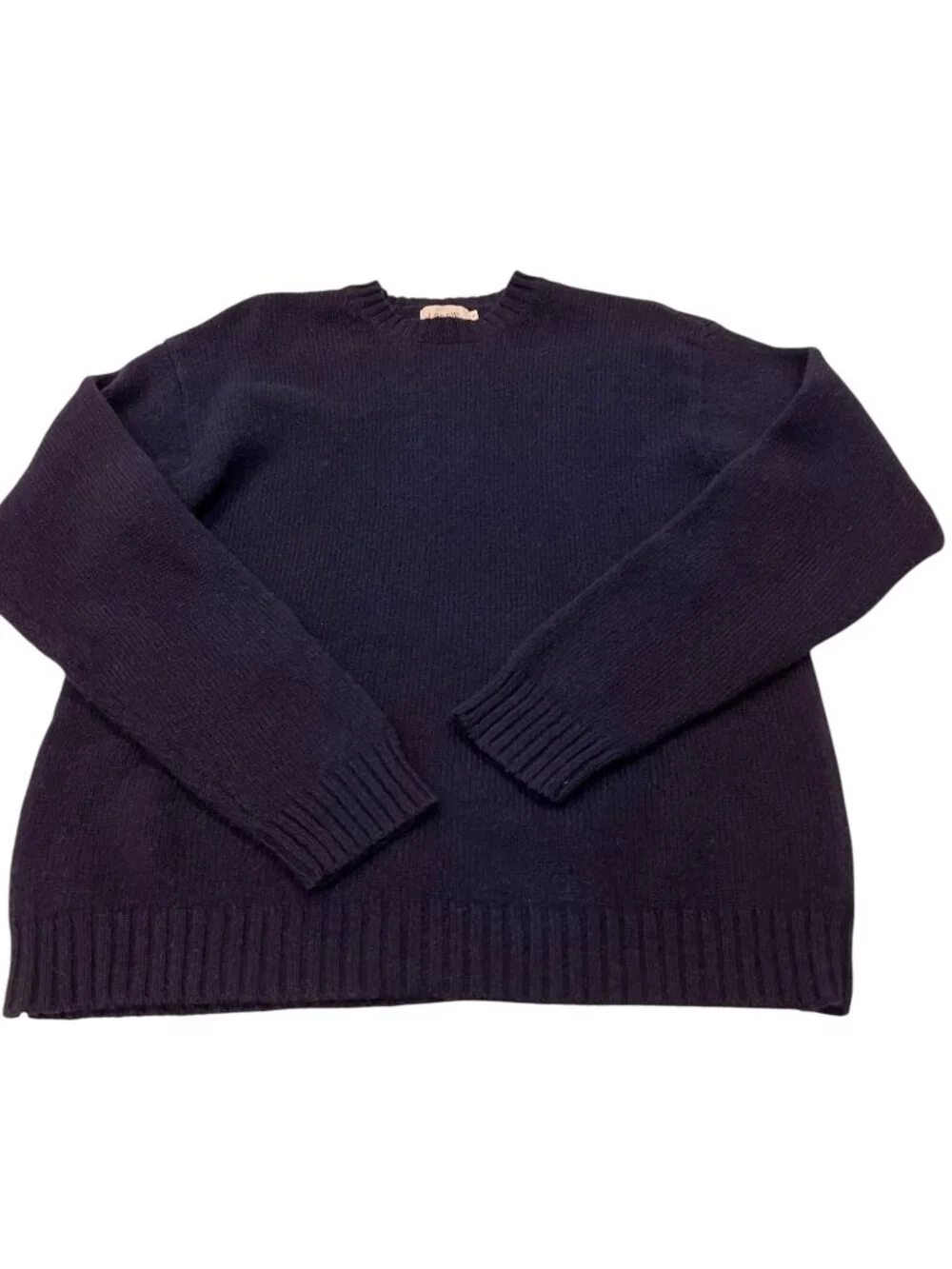 J Crew Vintage Navy Wool Crewneck Sweater, L